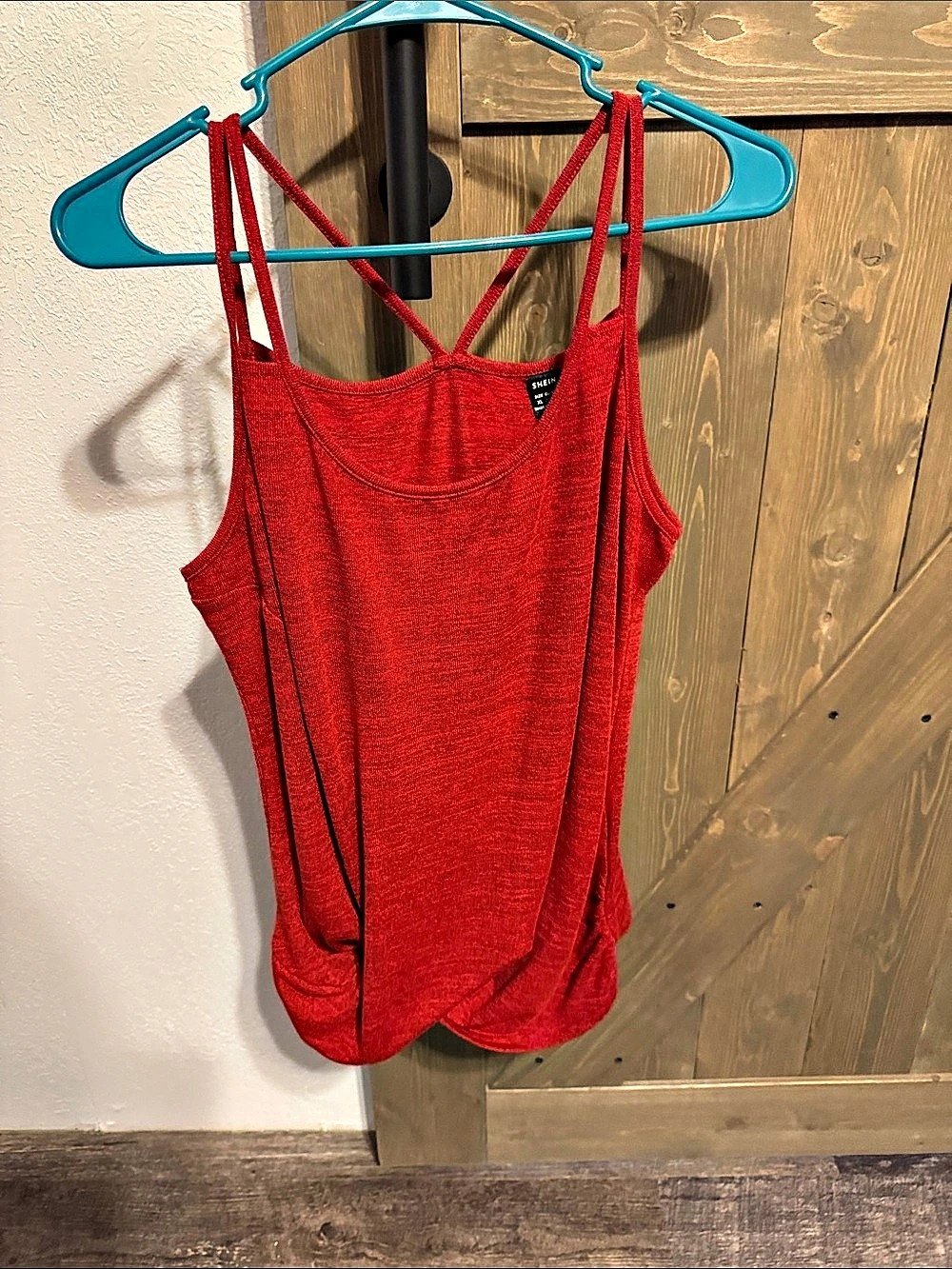 SHEIN Red Strappy Tank Top Size XL Like New